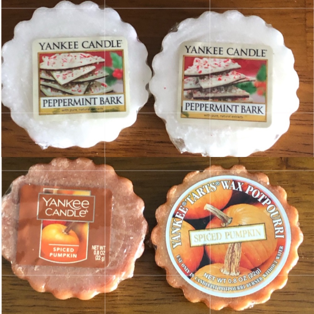 Yankee Candle Tarts Wax 2 Peppermint Bark - 2 Spiced Pumpkin - New Sealed